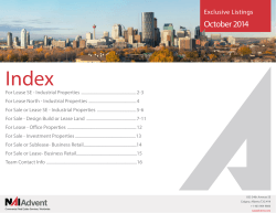Index October 2014 Exclusive Listings