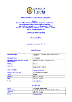 UNIVERSITÀ DEGLI STUDI DELLA TUSCIA Division I