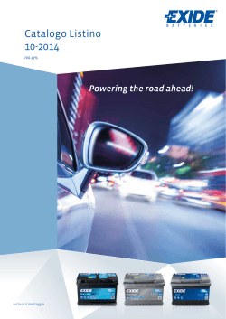 Catalogo Listino 10-2014 Powering the road ahead! IVA 22%