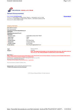 Page 1 of 1 General Announcement Submitted