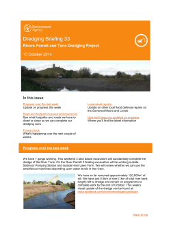 Dredging Briefing 33 Rivers Parrett and Tone Dredging Project  10 October 2014