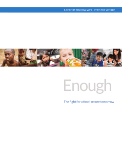 Enough The fight for a food-secure tomorrow