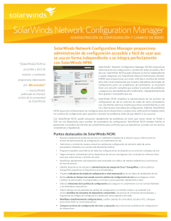 SolarWinds Network Configuration Manager administración de configuración y cambios de redes