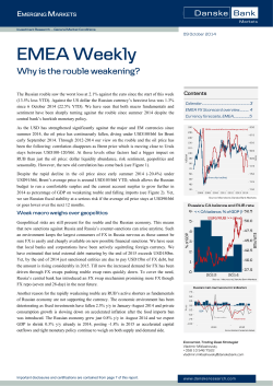EMEA Weekly Why is the rouble weakening? Contents