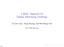 3 Idiots’ Approach for Display Advertising Challenge NTU CSIE MLGroup