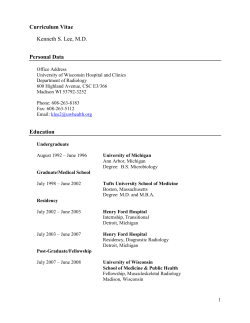 Curriculum Vitae Personal Data Kenneth S. Lee, M.D.