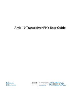 Arria 10 Transceiver PHY User Guide 101 Innovation Drive www.altera.com