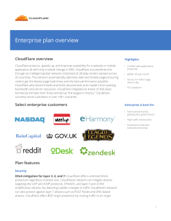Enterprise plan overview CloudFlare overview