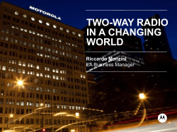 TWO-WAY RADIO IN A CHANGING WORLD Riccardo Manzini