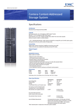 Centera Content-Addressed Storage System Specifications Architecture