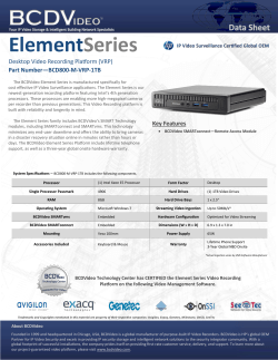 Element Series  Desktop Video Recording Platform (VRP)