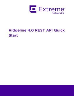 Ridgeline 4.0 REST API Quick Start