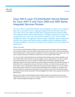 Cisco SM-X Layer 2/3 EtherSwitch Service Module Integrated Services Routers