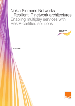 Nokia  Siemens  Networks Resilient IP network architectures ResIP-certified solutions