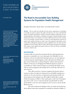 The Road to Accountable Care: Building Systems for Population Health Management