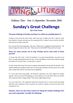 Sunday's Great Challenge Ordinary Time - Year A (September- November 2014)