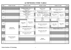 ACMFMS2014 TIME TABLE Time October 10, 2014 October 11, 2014