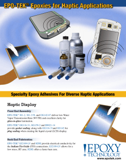 EPO-TEK Epoxies for Haptic Applications Specialty Epoxy Adhesives For Diverse Haptic Applications