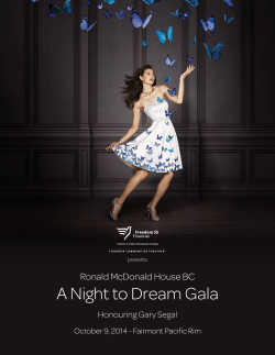 A Night to Dream Gala Ronald McDonald House BC Honouring Gary Segal