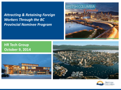 Attracting &amp; Retaining Foreign Workers Through the BC Provincial Nominee Program
