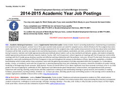 2014-2015 Academic Year Job Postings
