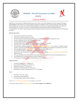 XIMAHR - The HR Association of XIMB CASE-IN-POINT  presents