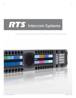 Intercom Systems Innovating the Future of Global Communications 2014_09_rts_intercom.indd   1