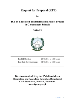 Request for Proposal (RFP)  ICT in Education Transformation Model Project