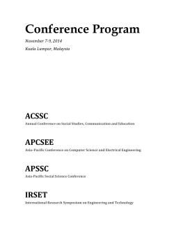 Conference Program  ACSSC APCSEE