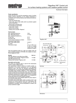 “Regufloor HW” Control unit Technical information