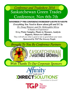 Saskatchewan Green Trades Conference, Nov 6th-7th