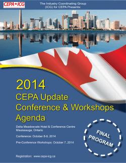 2014 CEPA Update Conference &amp; Workshops Agenda