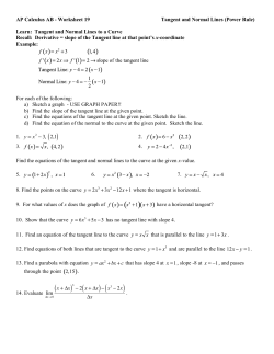 AP Calculus AB - Worksheet 19