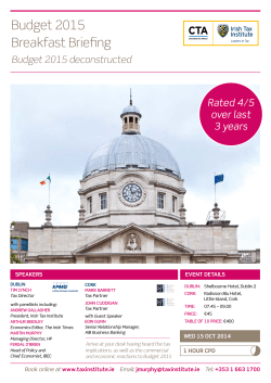 Budget 2015 Breakfast Briefing Rated 4/5 over last