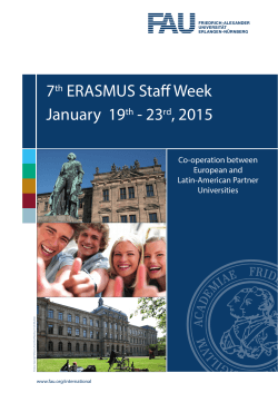 7 ERASMUS Staff Week January  19 - 23