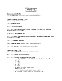 SWPBA Draft Agenda Savannah, GA November 3 - 6, 2014