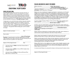 EDUCATIONAL TALENT SEARCH RELEASE AND WAIVER OF LIABILITY FOR MINORS