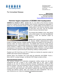 Hemmer begins expansion of DESMA USA headquarters