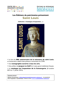 Saint Louis  Les Éditions du patrimoine présentent