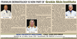 Grekin Skin Institute FRANKLIN DERMATOLOGY IS NOW PART OF