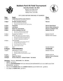 Baldwin Park HS Field Tournament Saturday October 18, 2014 Time Event