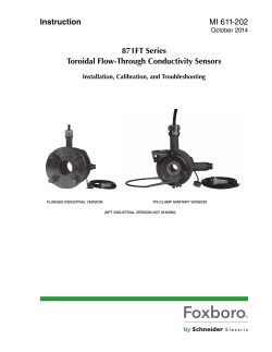 Instruction 871FT Series Toroidal Flow-Through Conductivity Sensors