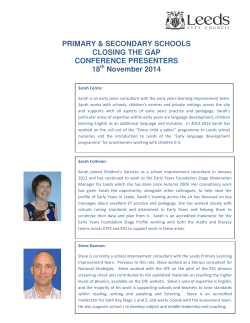 PRIMARY &amp; SECONDARY SCHOOLS CLOSING THE GAP CONFERENCE PRESENTERS
