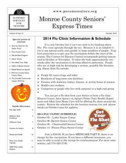 Monroe County Seniors’ Express Times 2014 Flu Clinic Information &amp; Schedule