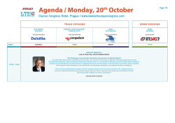 Agenda / Monday, 20 October th TRACK SESSIONS