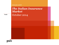 The Italian Insurance Market October 2014 www.pwc.com/it