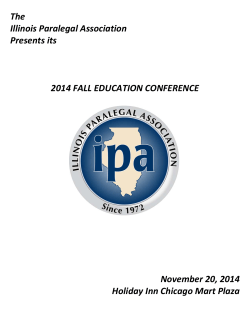 The  Illinois Paralegal Association  Presents its   