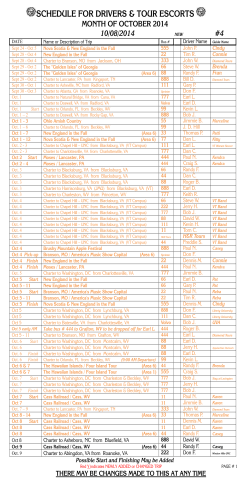 SCHEDULE FOR DRIVERS &amp; TOUR ESCORTS MONTH OF OCTOBER 2014 10/08/2014 #4