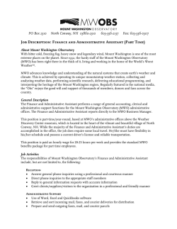 Job Description: Finance and Administrative Assistant (Part Time)