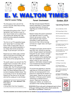 E. V. WALTON TIMES Parent Involvement October 2014